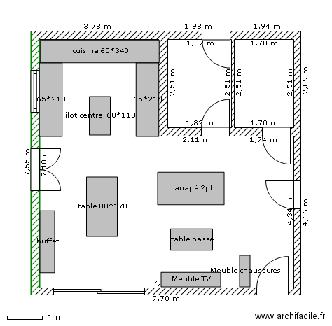 Salon salle à manger. Plano de 0 peça e 0 m2